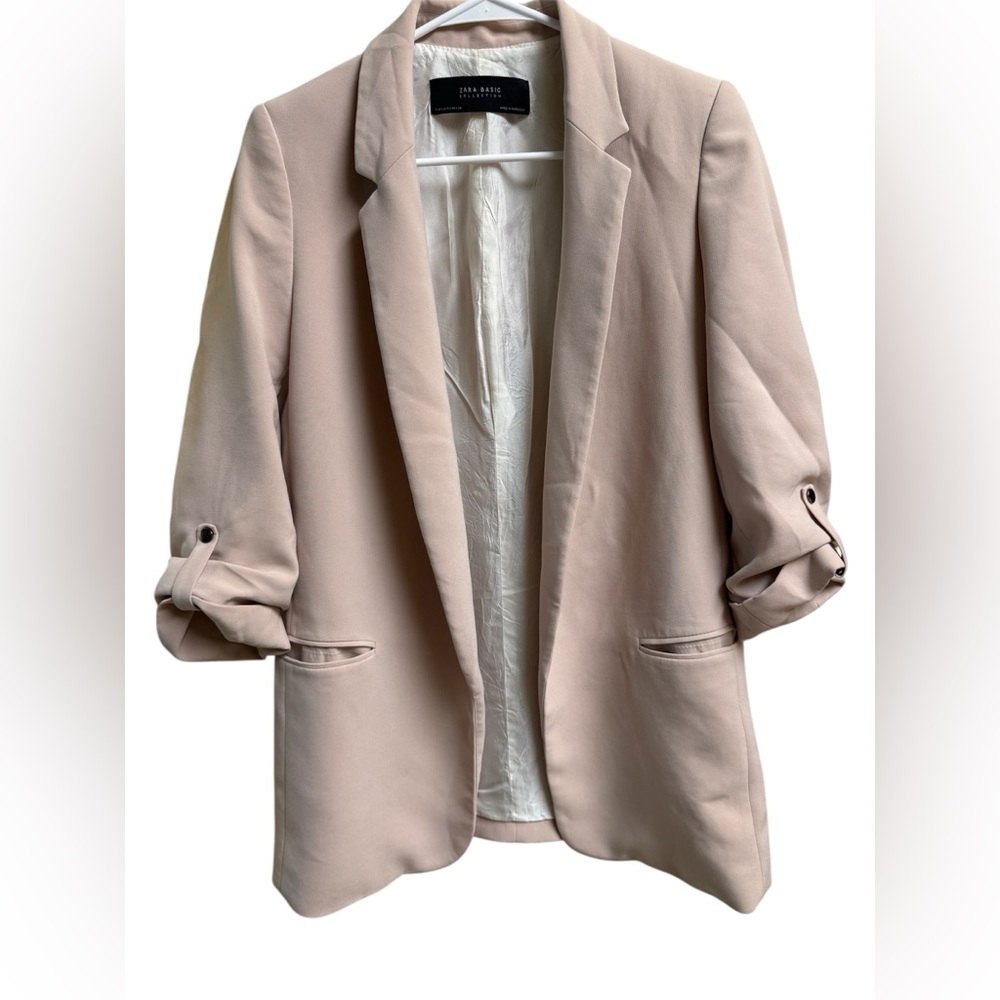 Zara Basic Collection Blush Pink Blazer Size Small - image 1